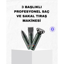 Argesco Mühendislik Şarjlı ve Kablosuz 3 Başlıklı Profesyonel Bakım Seti – Saç, Sakal, Burun ve Kulak Düzeltici
