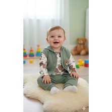 Efem Kids 3-12 Ay %100 pamuklu Erkek Bebek Takım kapüşonlu terleme yapmaz mevsimlik