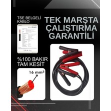 Saf Bakır (Belgeli) Akü Takviye Kablosu-2,6m