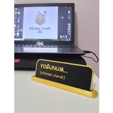 Mizahi Ofis Masa Aksesuarı – Ofis Set 1 (3’lü Plaka + Altlık)