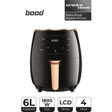 Allians 6l Airfryer 1800W LCD Ekranlı, 4 Modlu, Geniş Kapasiteli Fritöz