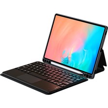 Roketcim Galaxy Tab S9 Fe Border Keyboard Bluetooh Bağlantılı Standlı Klavyeli Tablet Kılıfı