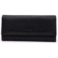 Grande Hakiki Deri Kadın Cüzdan Siyah 2666