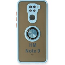 Buğz Xiaomi Redmi Note 9 Kılıf Montreal Yüzüklü Silikon Kapak - Buz Mavi