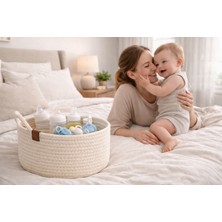 Naspar Bebek Sepeti Anne Yanı Sepeti Bez Sepeti %100 Pamuk