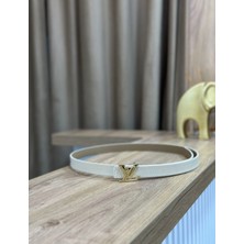 Erdesign Kadın Krem Gold Detaylı Kemer