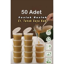 Kitchen Live 50 Adet Sızdırmaz 120 ml Mini Saklama Kabı Sosluk Buzluk Kabı, Et Suyu, Kemik Suyu, Sos Kabı Mutfak