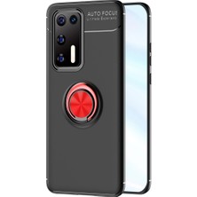 Buğz Huawei P40 Kılıf Range Yüzüklü Silikon - Siyah-Kırmızı