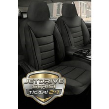 Trobus Fiat Linea 2007 Uyumlu Jetdrive Serisi Siyah Ticari Deri Oto Koltuk Kılıfı 5 Koltuk Tam Set (Ön+Arka) | Airbag, Kolçak, 2+1, Cepli