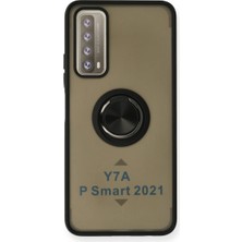 Buğz Huawei P Smart 2021 Kılıf Montreal Yüzüklü Silikon Kapak - Siyah