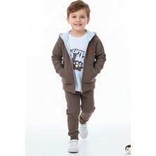 Tosyalı Burak Bebe Çocuk Kısa Kol Tişörtlü Dino Baskı, Waffle Mevsimlik Takım