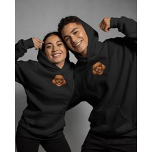 Muhtar Store Sevgililer Günü Özel Poodle Figürlü Unisex Siyah Hoodie – Çiftler Için Kaniş Temalı Minimal Kapüşonlu Sweatshirt