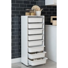 Dekozum 8 Sepetli Çok Amaçlı Dolap, Mutfak Dolabı, Çocuk Oyuncak Dolabı,8 Sepetli Çok Amaçlı Dolap,