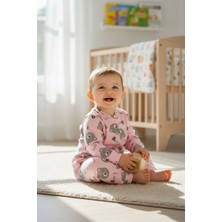 Balgüneş Panda Desenli %100 Pamuk Kız Bebek Pijama Takım