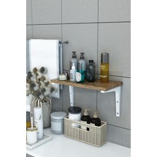 Dekozum Tekli Dekoratif Duvar Rafı, Kitaplık ve Organizer, Banyo, Mutfak, Balkon