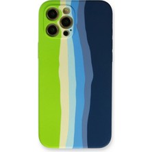 Buğz Iphone 12 Pro Max Kılıf Ebruli Lansman Silikon - Yeşil-Koyu Yeşil