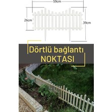 Dekozum Dekoratif Beyaz Bahçe Çiti Plastik Çit Peyzaj Koruma Panel Çit 1 Adet 59 cm Beyaz Çiçek Çiti