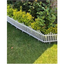 Dekozum Dekoratif Bahçe Çiti Plastik Beyaz Çit Tek Peyzaj Çiti Çiçek Koruma Çiti 4 Adet 2.36 Metre