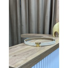 Erdesign Kadın Krem Gold Detaylı Kemer Kadın Kemer