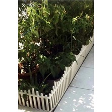 Dekozum 1 Metre Uzunluğunda Dekoratif Bahçe Çiti Plastik Beyaz Çit