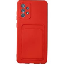 Buğz Samsung Galaxy A13 4g Kılıf Kelvin Kartvizitli Silikon - Kırmızı