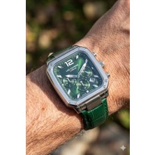 Lee Cooper Yeşil Kadran Erkek Kol Saati | Çelik Kasa, Deri Kordon, Multifonksiyon