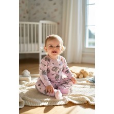 Balgüneş Panda Desenli %100 Pamuk Kız Bebek Pijama Takım