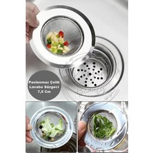 Kitchen Live Tüm Lavabolara Uygun Paslanmaz Çelik Lavabo Süzgeci 7,5 cm Evye Süzgeç
