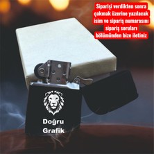 Doğru Grafik Kişiye Özel Isimli Aslan Tasarımlı Benzinli Çakmak