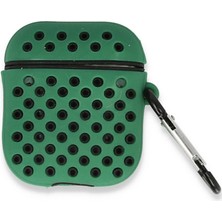Buğz Airpods 2 (2.nesil) Spor Delikli Kılıf - Yeşil-Siyah