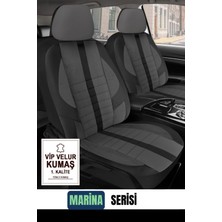 Trobus Mercedes 190 (W201) 1982–1993 Uyumlu Marina Serisi Füme Velur Oto Koltuk Kılıfı Tam Set (5 Koltuk) | Airbag, Kolçak, 2+1, Cepli, 3 Katman