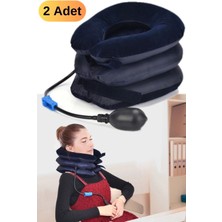 Özbience 2'li Ortopedik Ev Ofis Boyunluk Yastık Seti, Ayarlanabilir ve Şişirilebilir
