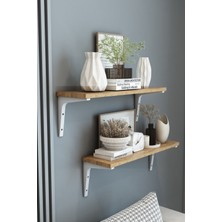 Dekozum 2'li Plastik Ayaklı Duvar Rafı, Dekoratif Duvar Rafı, Kitaplık Duvar Rafı, 60 cm Duvar Rafı, Raf