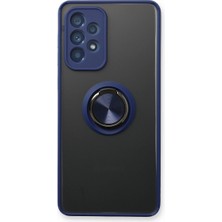 Buğz Samsung Galaxy A53 5g Kılıf Montreal Yüzüklü Silikon Kapak - Lacivert