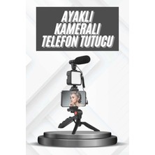 Argesco Mühendislik Telefon Tutucu Mikrofonlu Işıklı Youtuber Video Kayıt