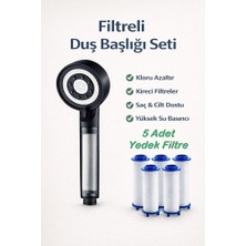 Kitchen Live Filtreli Duş Başlığı 5 Yedek Filtre | Su Arıtmalı, Klor ve Kireç Önleyici, Yüksek Basınçlı 5 Modlu