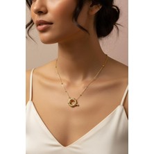 Denizci Düğüm Sonsuzluk Kolyesi , Altın Kaplama Zincir Detaylı Tasarım Altın Kaplamakolye