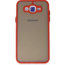 Buğz Samsung Galaxy J7 Kılıf Montreal Silikon Kapak - Kırmızı