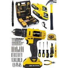 PremiumPort 58V 8AH Lion Çift Akülü Metal Şanzuman Turbo Şarjlı Matkap ve 39 Parça Set