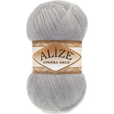 Alize Angora Gold (5 Adet)21 Orta Gri Renk El Örgü Ipliği