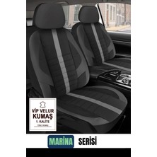 Trobus Volkswagen Jetta 2005–2018 Uyumlu Marina Serisi Siyah Velur Oto Koltuk Kılıfı Tam Set (5 Koltuk) | Airbag, Kolçak, 2+1, Cepli, 3 Katman
