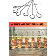 Allians Paslanmaz Çelik 4'lü Airfryer Şiş Teli, Uyumlu Izgara Teli Seti