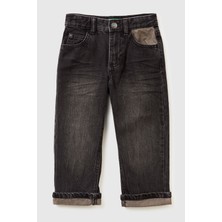 United Colors Of Benetton Gri Denim Erkek Ek_logo Işlemeli Kontrast Zikzak Detaylı Denim Pantolon Model Kodu: ( 4R76GE02U800)