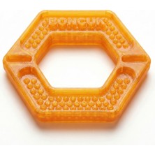 But First Dog Isme Özel Altıgen Köpek Diş Kaşıma Oyuncağı - Turuncu Medium Boy Yüksek Sertlik