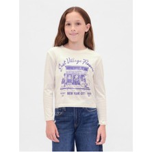 Beyaz Kadın / Kız Gap Kız Çocuk Relaxed Grafik Logo T-Shirt Model Kodu: ( 817650001BEYAZ)