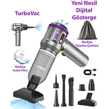 Trendhane Kablosuz Araç Içi Süpürge Mor | Güçlü Vakum | Fırçasız Motor | Üfleme & Vakum