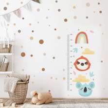 Sevimli Hayvanlar Temalı Boy Ölçme Sticker - Ölçüm Cetveli