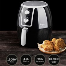 Allians Pratik ve Sağlıklı 3,4 Litre Yağsız Fritöz, 1500 W, Hızlı Pişirme