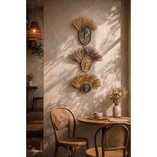 Momiko Bohem Yüzler Serisi – El Yapımı Hasır & Beton Duvar Dekoru