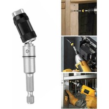 PremiumPort Bits Uç Tutucu Uzatma Adaptörü, Matkap Ucu Açılı Oynar Başlıklı Uzatma